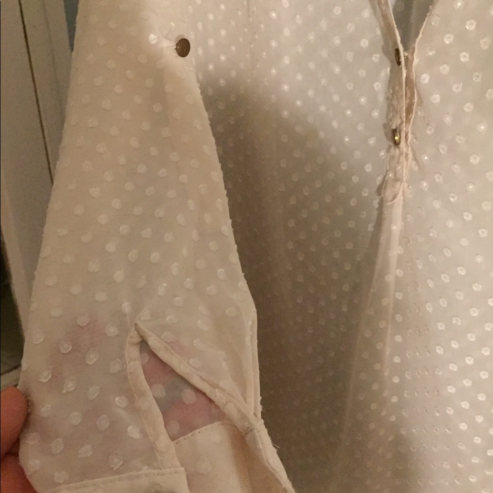 Cream sheer top with polka dots - Picture 7 of 8